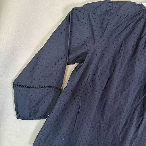 Lane Bryant Top Women Plus Size 24 Blue Peasant Boho Ruffle Balloon Lace Sleeve - Picture 12 of 16